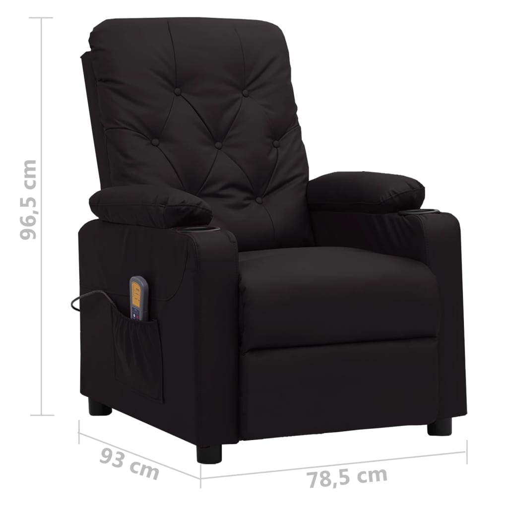 Poltrona Massaggiante Nera in Similpelle | homemem39