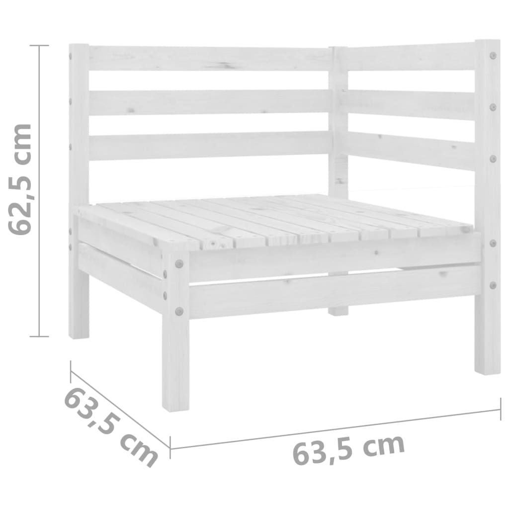 Divano da Giardino a 2 Posti Bianco in Legno Massello di Pino | homemem39