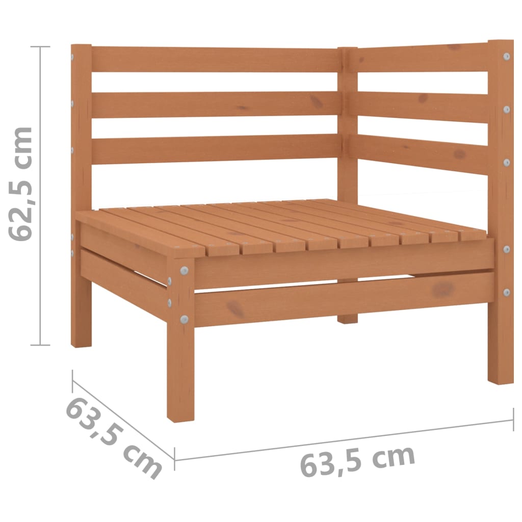 Divano da Giardino 2 Posti Marrone Ambra Legno Massello di Pino | homemem39
