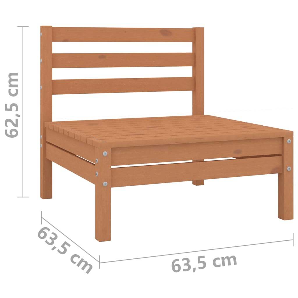 Set Salotto da Giardino 4pz Marrone Ambra Legno Massello Pino | homemem39