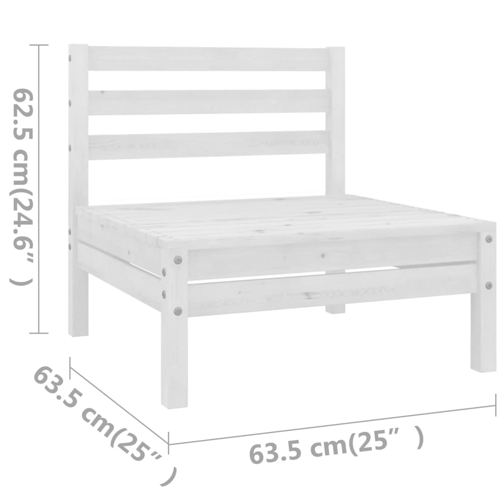 Set Divani da Giardino 5 pz Bianco in Legno Massello di Pino | homemem39