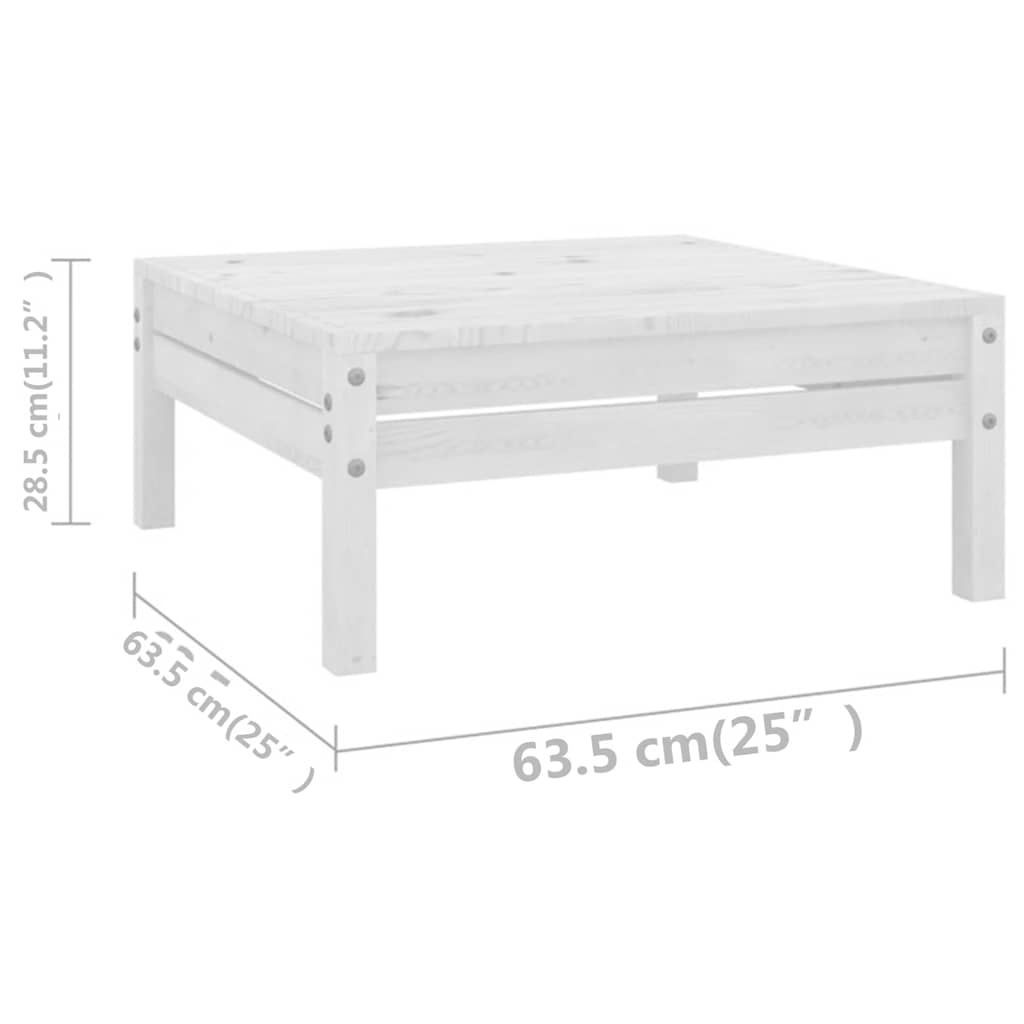 Set Salotto da Giardino 8 pz in Legno Massello di Pino Bianco | homemem39