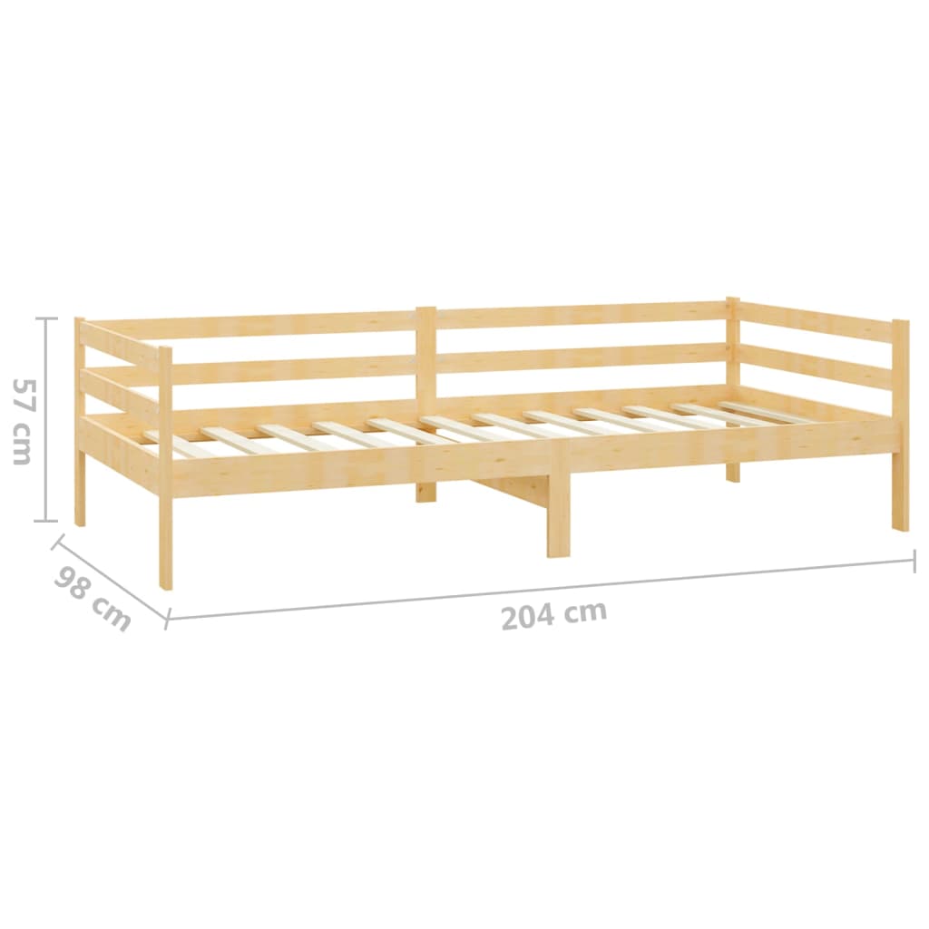 Divano Letto con Materasso 90x200 cm Legno Massello di Pino