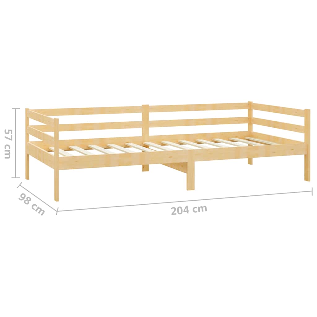 Divano Letto con Materasso 90x200 cm Legno Massello di Pino