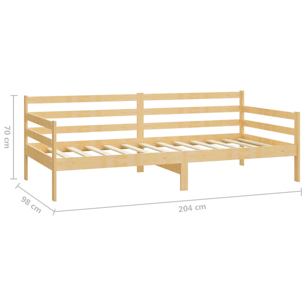 Divano Letto con Materasso 90x200 cm Legno Massello di Pino