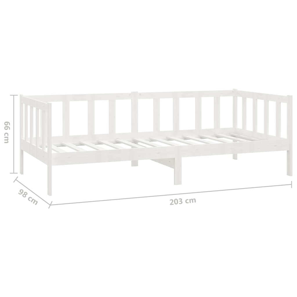Divano Letto con Cassetti 90x200 cm Bianco in Massello di Pino | homemem39