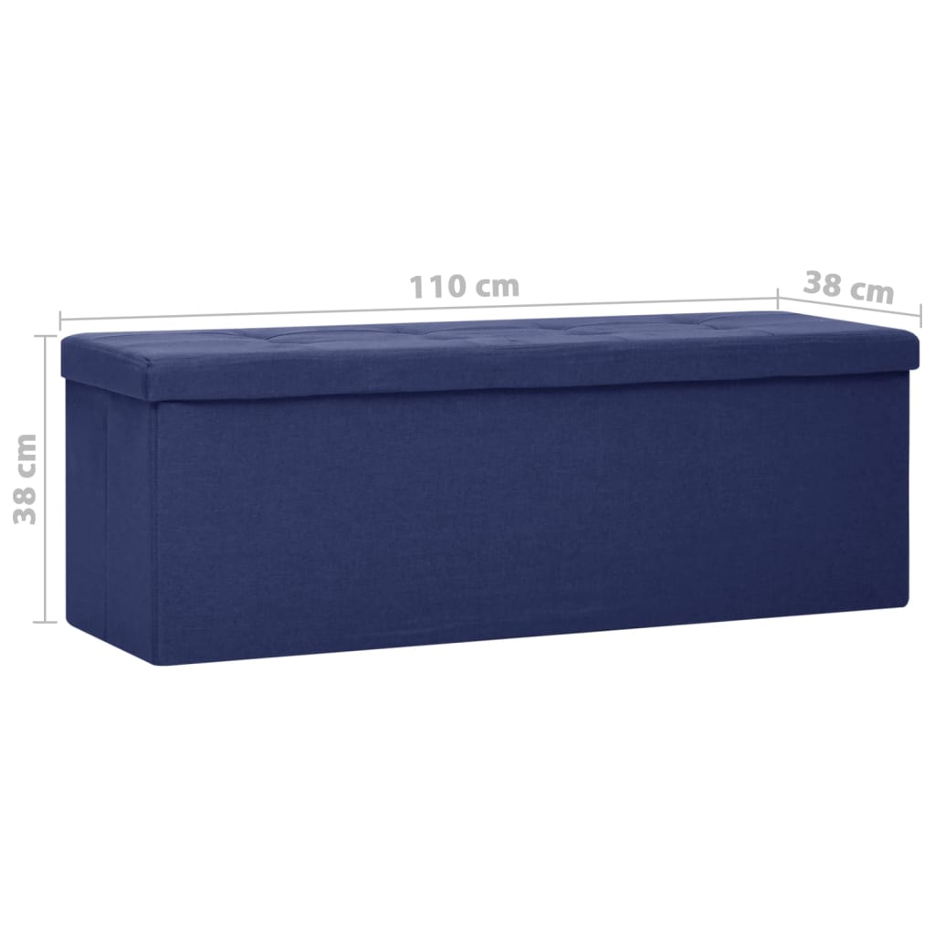 Cassapanca Pieghevole Blu in Simil Lino | homemem39