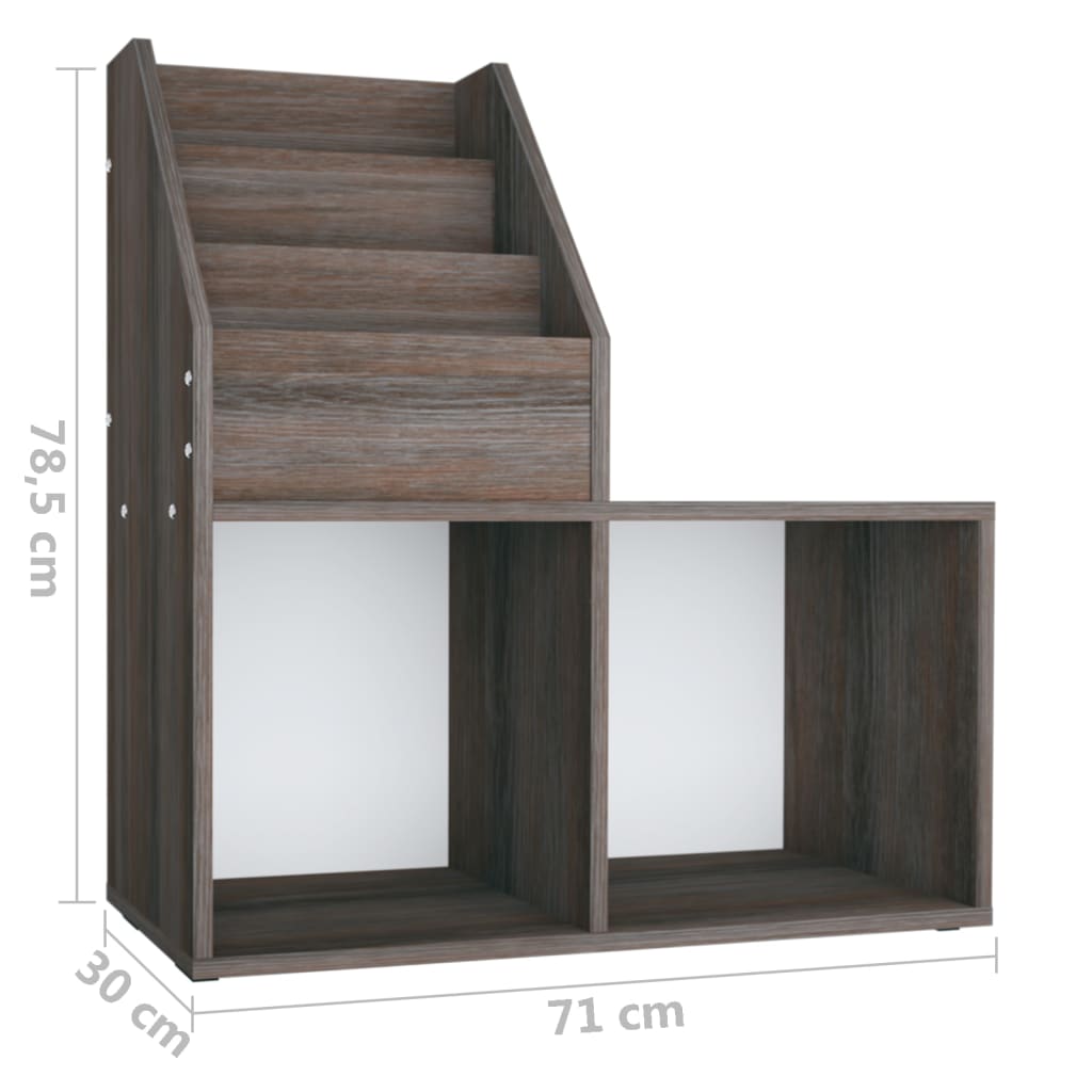 Portariviste Bimbi Grigio Rovere Sonoma 71x30x78,5 Multistrato | homemem39