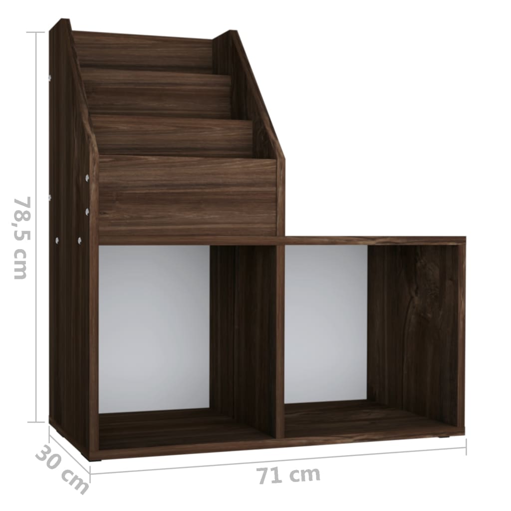Portariviste Bambini Rovere Fumo 71x30x78,5cm Legno Multistrato | homemem39