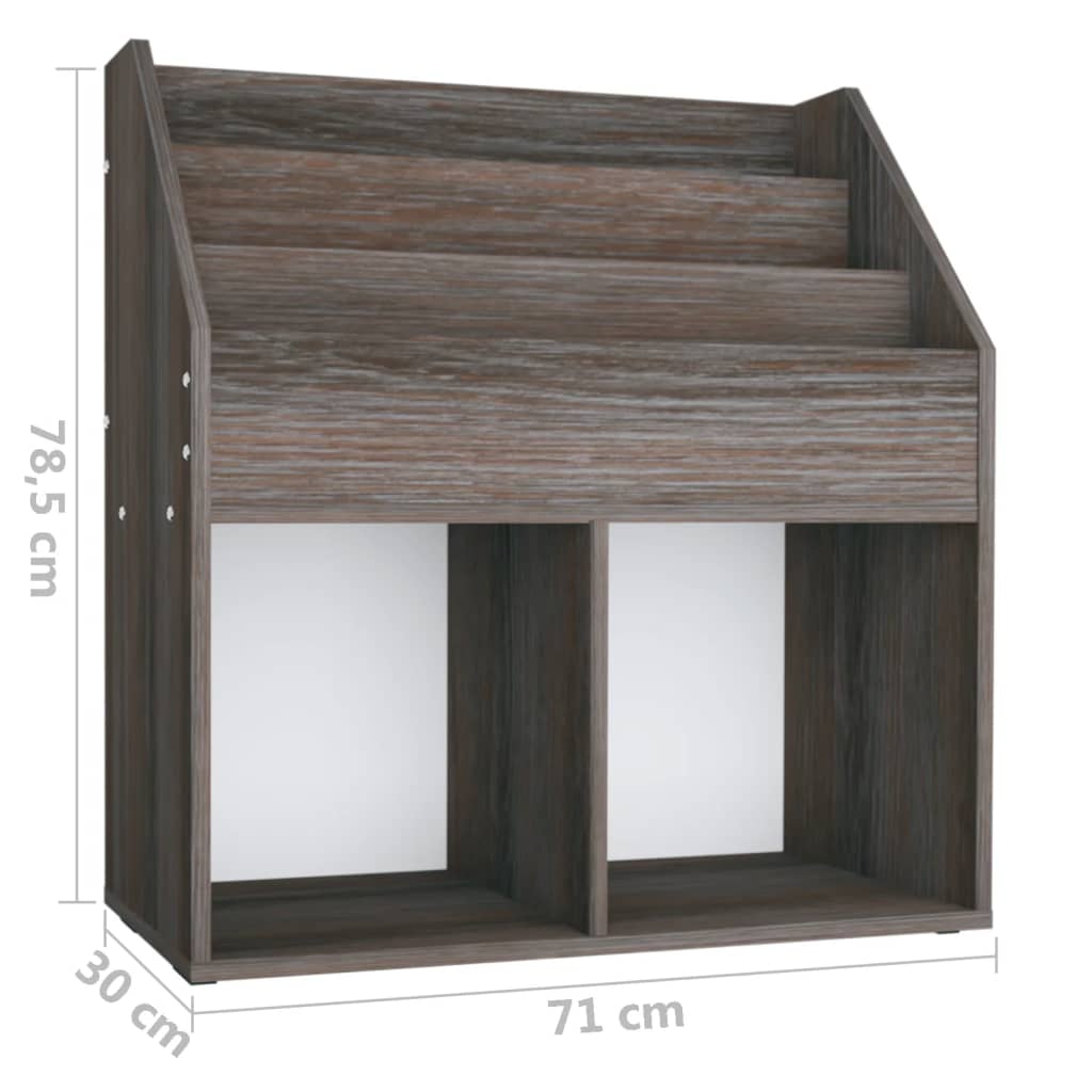 Portariviste Bimbi Grigio Rovere Sonoma 71x30x78,5 Multistrato | homemem39