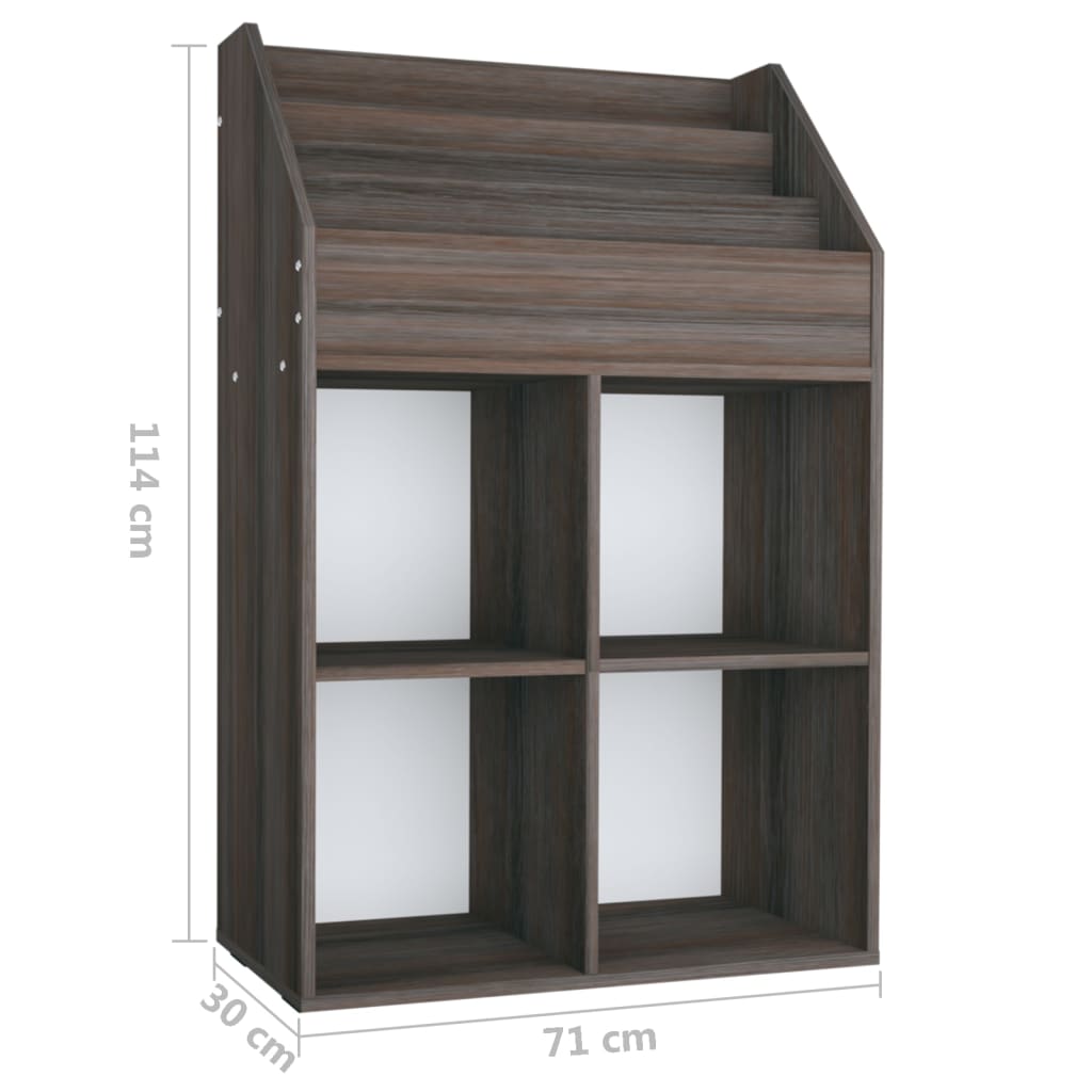 Portariviste Bambini Grigio Rovere Sonoma 71x30x114 Multistrato - homemem39