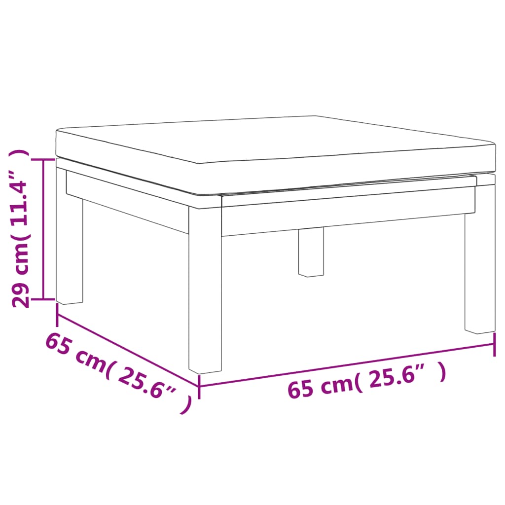 Set Divani da Giardino 3 pz con Cuscini Crema in Legno Acacia | homemem39