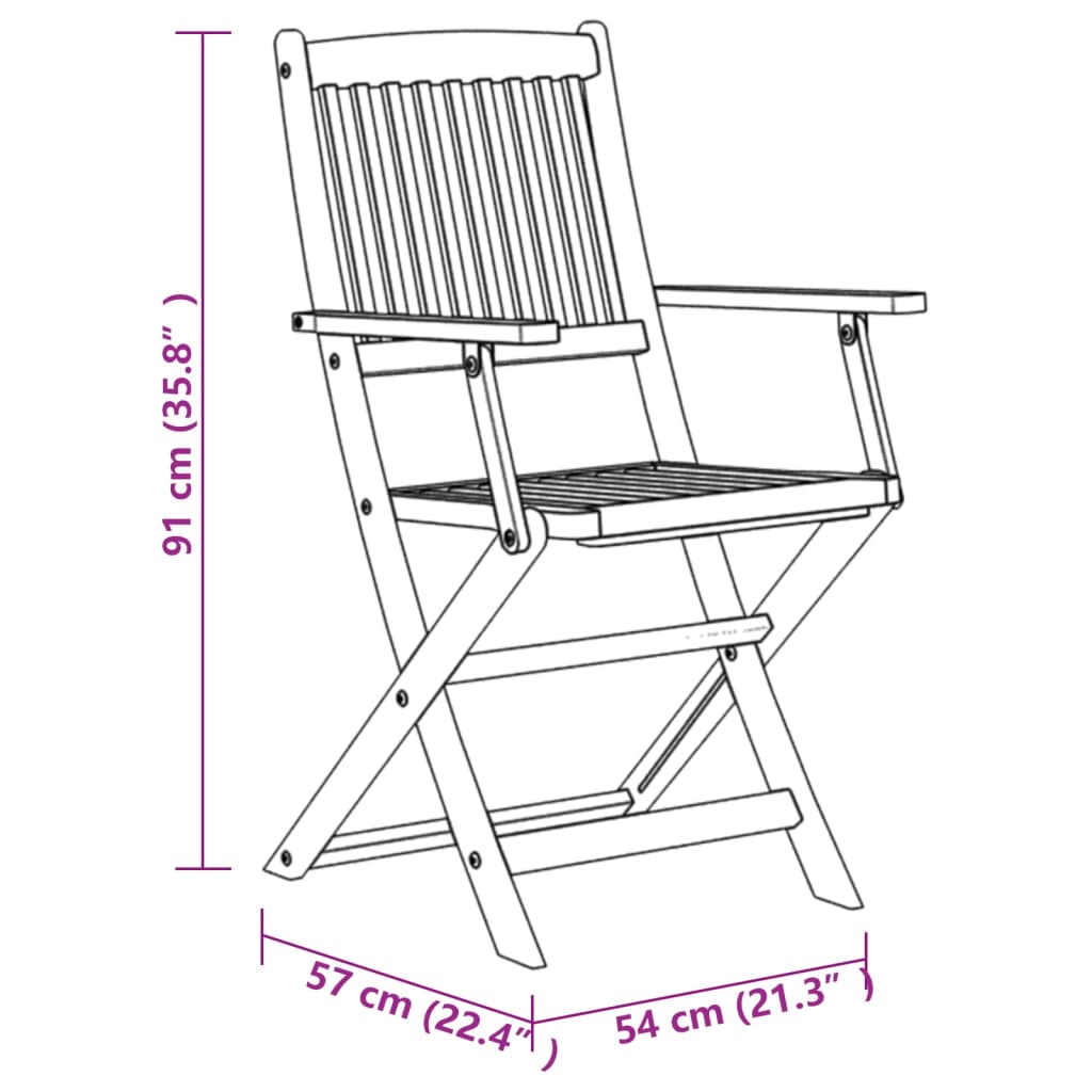 Set da Pranzo per Giardino 7 pz in Legno Massello di Acacia | homemem39