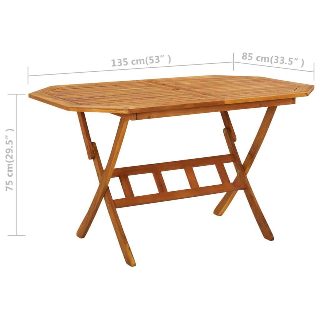 Set da Pranzo da Giardino 5 pz in Legno Massello di Acacia | homemem39