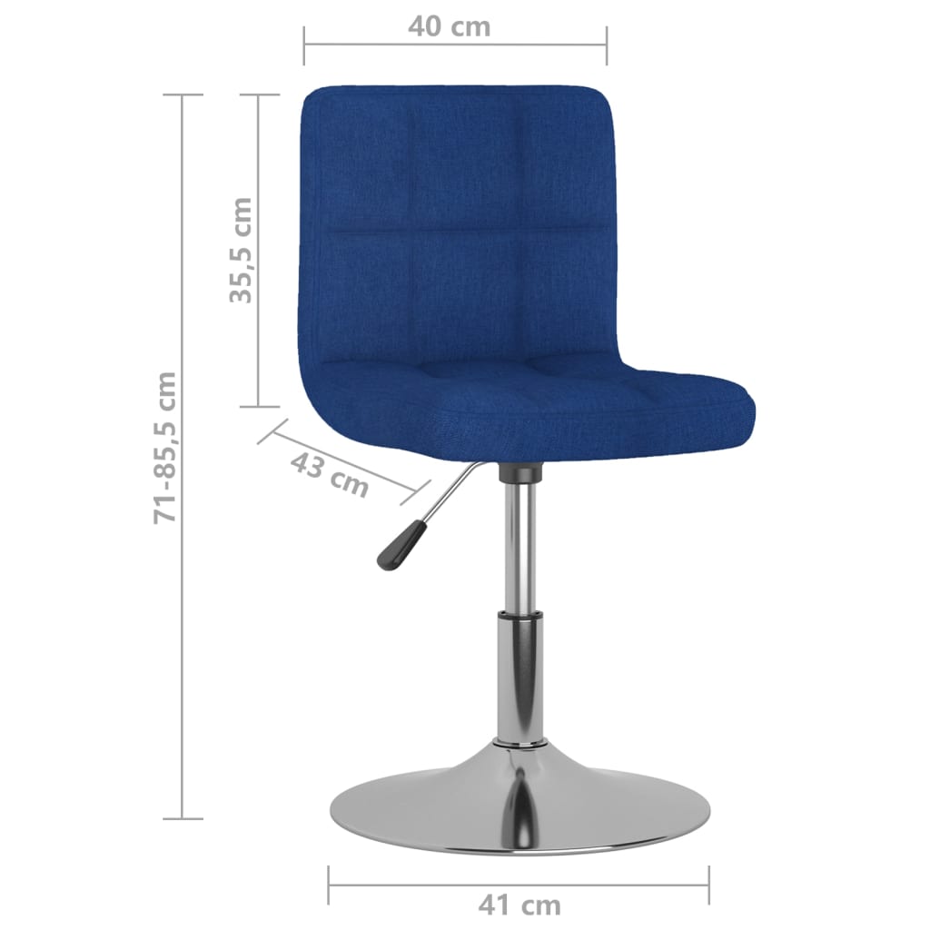 Sedie da Pranzo Girevoli 4 pz Blu in Tessuto | homemem39