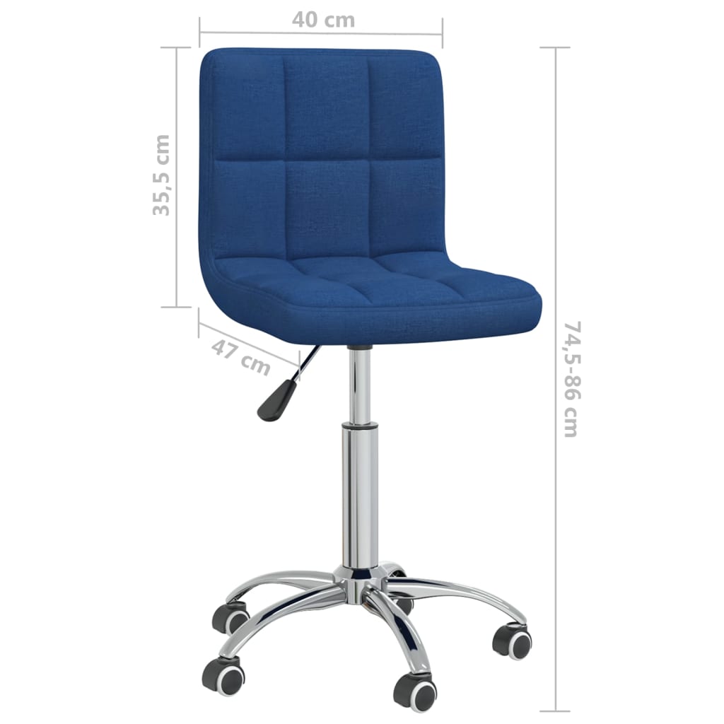Sedia da Pranzo Girevole Blu in Tessuto | homemem39