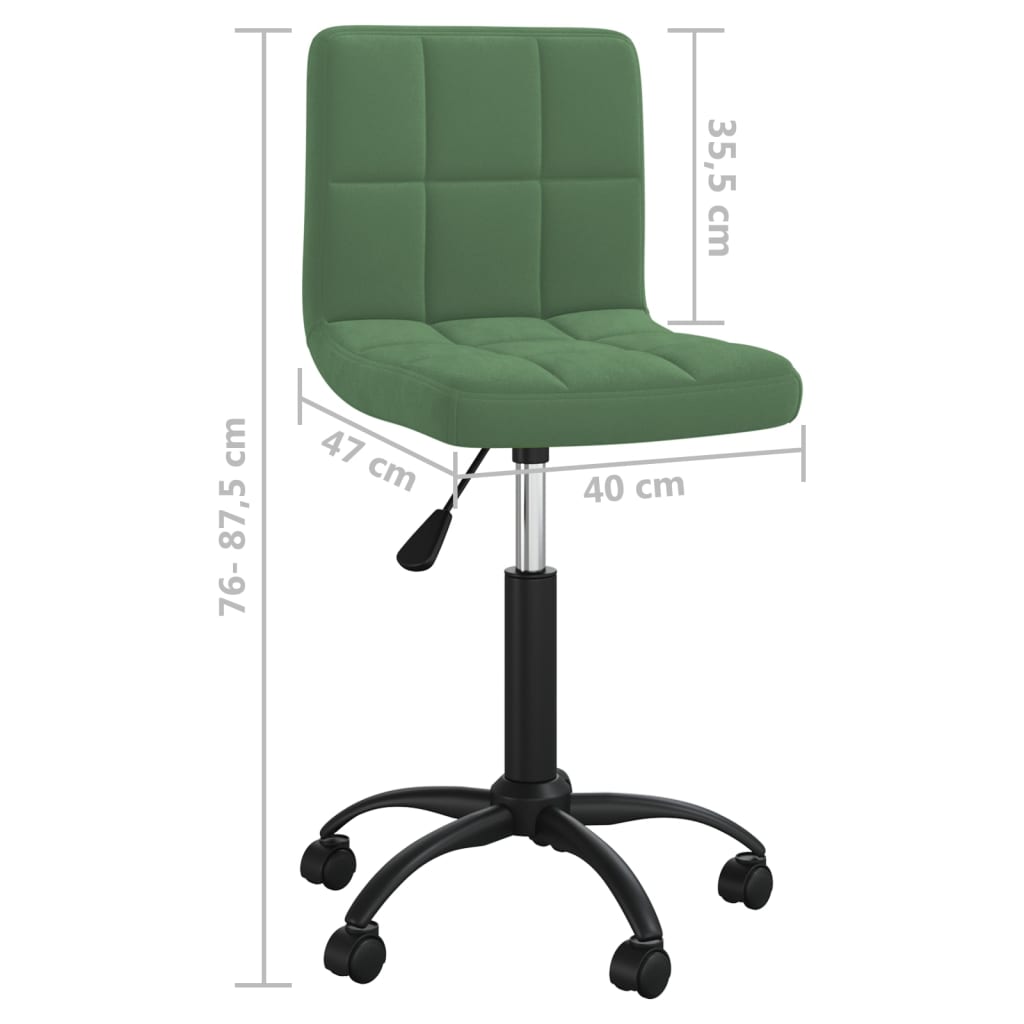 Sedia da Pranzo Girevole Verde Scuro in Velluto | homemem39