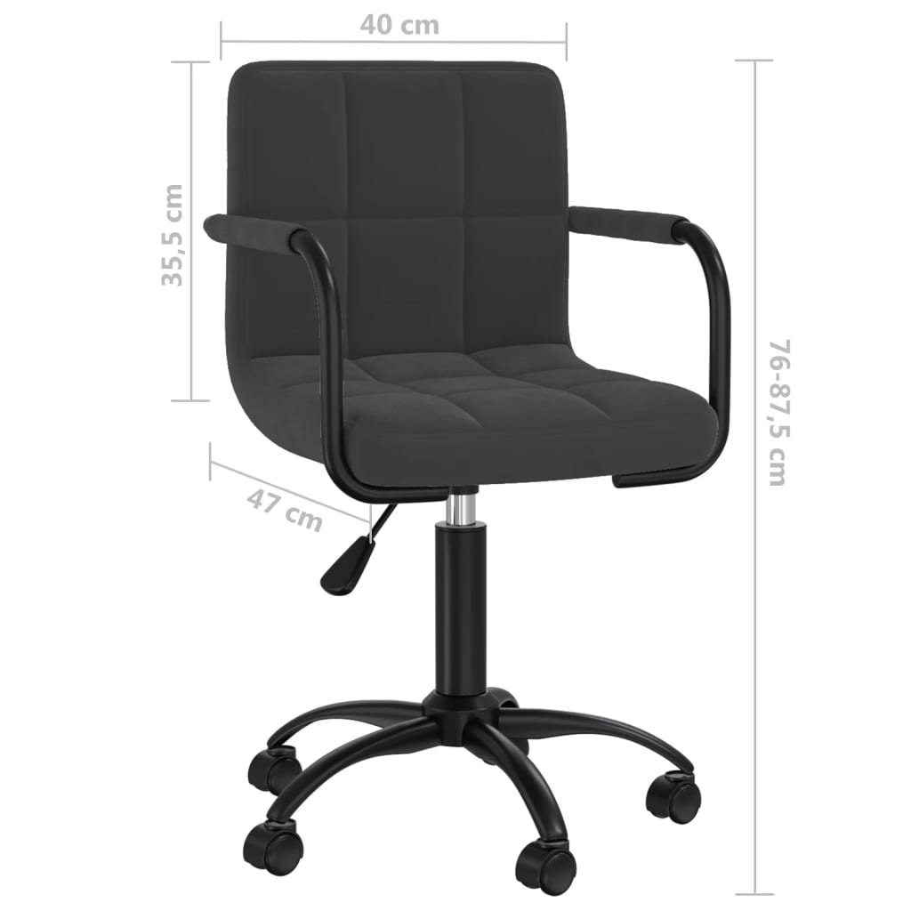 Sedia Girevole da Ufficio Nera in Velluto | homemem39