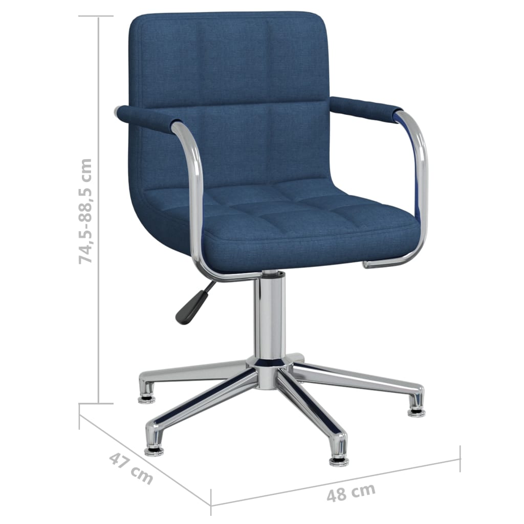 Sedia da Ufficio Girevole Blu in Tessuto | homemem39