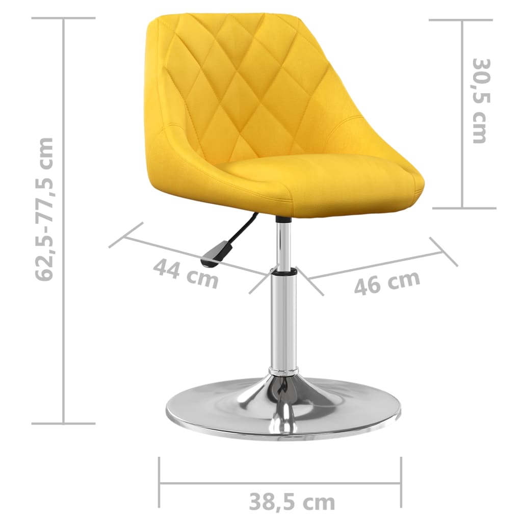 Sedie da Pranzo Girevoli 6 pz Giallo Senape in Velluto | homemem39