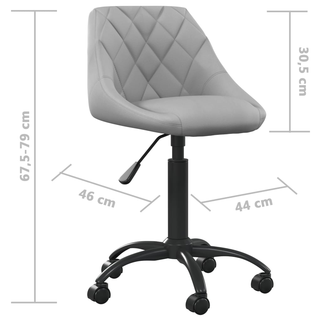 Sedia da Ufficio Grigio Chiaro in Velluto | homemem39
