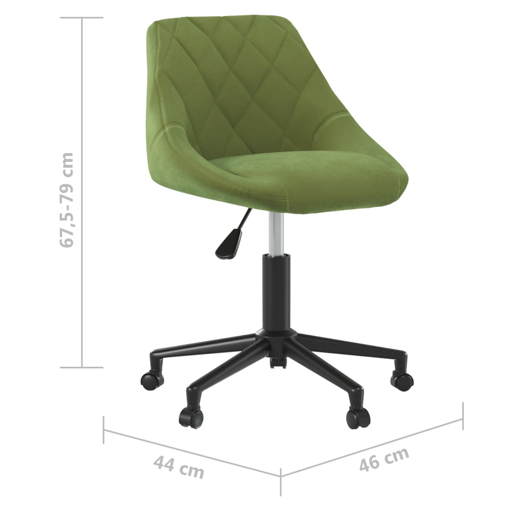 Sedia da Pranzo Girevole Verde Chiaro in Velluto | homemem39