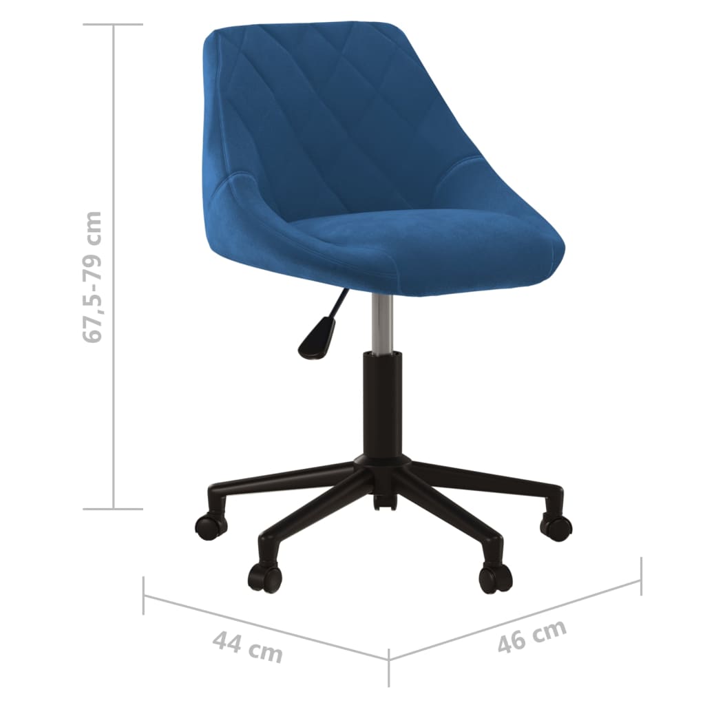 Sedia da Pranzo Girevole Blu in Velluto | homemem39