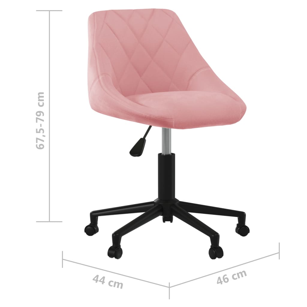 Sedia da Pranzo Girevole Rosa in Velluto | homemem39