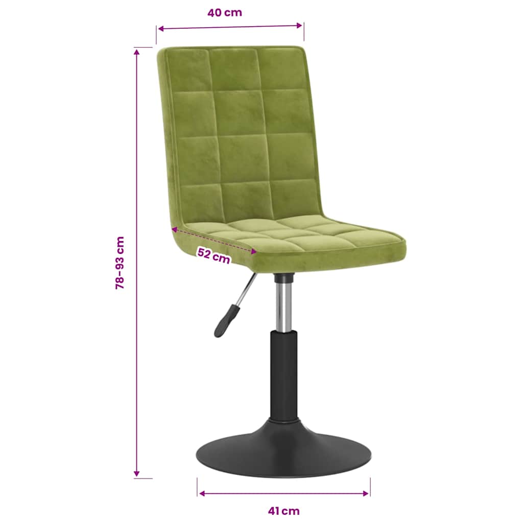 Sedie da Pranzo Girevoli 4 pz Verde Chiaro in Velluto | homemem39