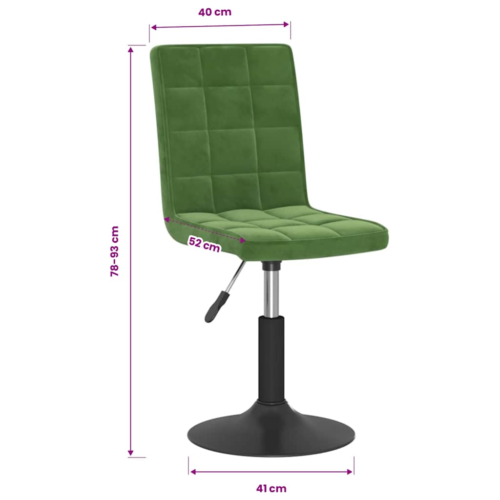 Sedie da Pranzo Girevoli 2 pz Verde Scuro in Velluto | homemem39