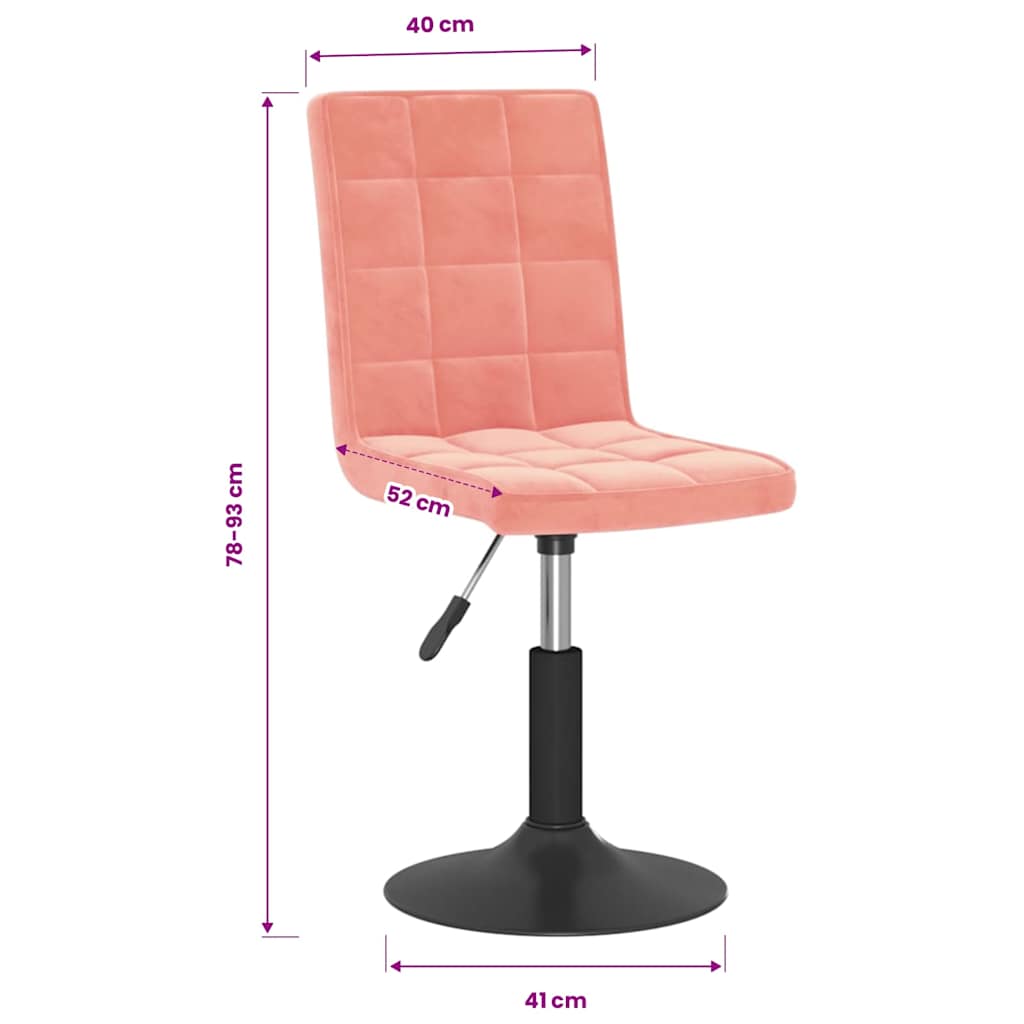 Sedie da Pranzo Girevoli 6 pz Rosa in Velluto | homemem39