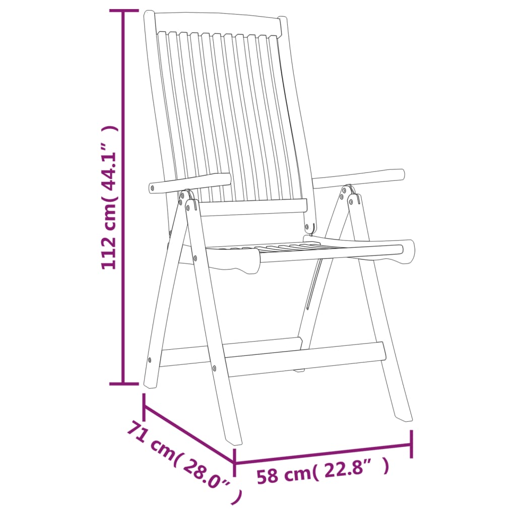 Set da Pranzo per Giardino 5 pz in Legno Massello di Eucalipto | homemem39
