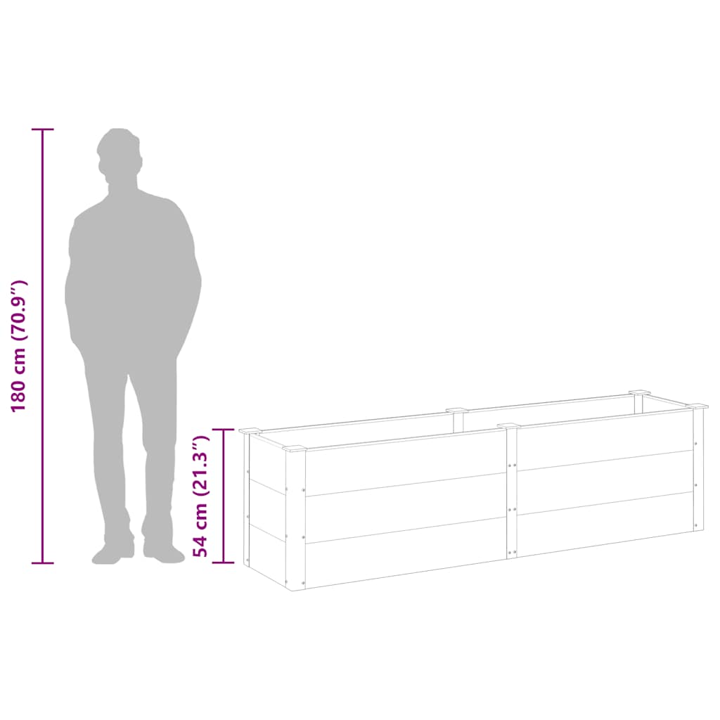 Fioriera Rialzata da Giardino 200x50x54 cm in WPC Grigio - homemem39