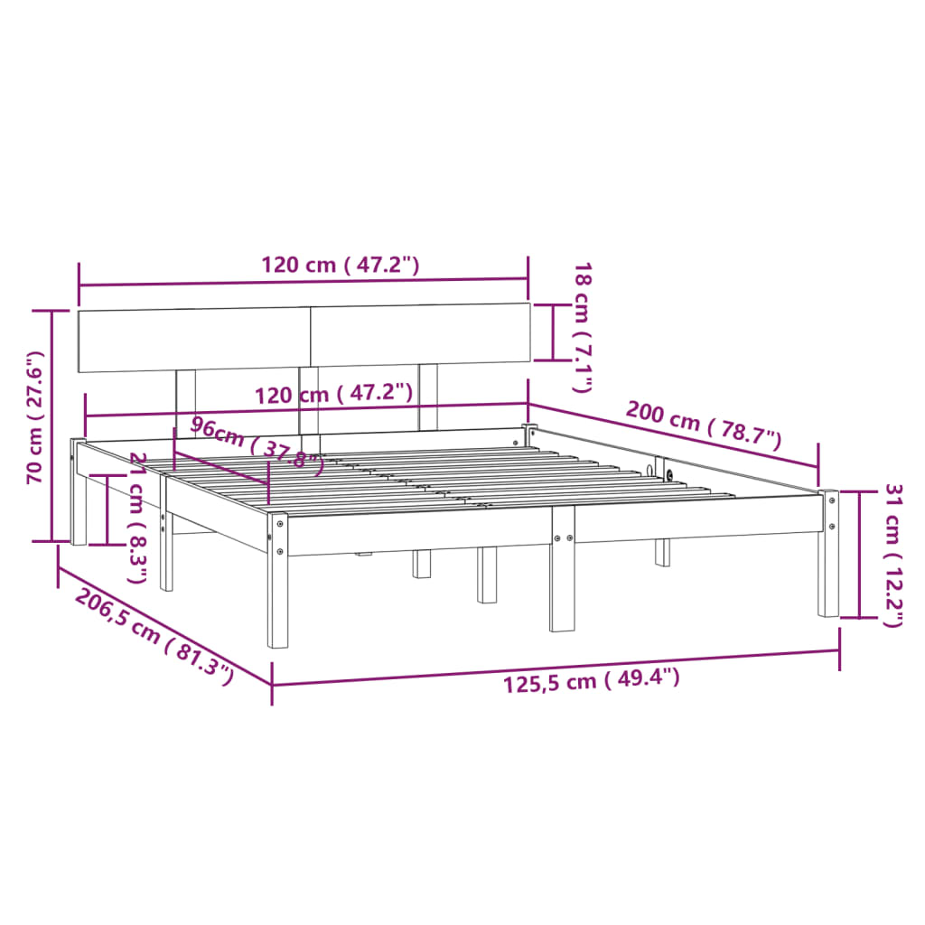 Giroletto in Legno Massello di Pino Bianco 120x200 cm | homemem39