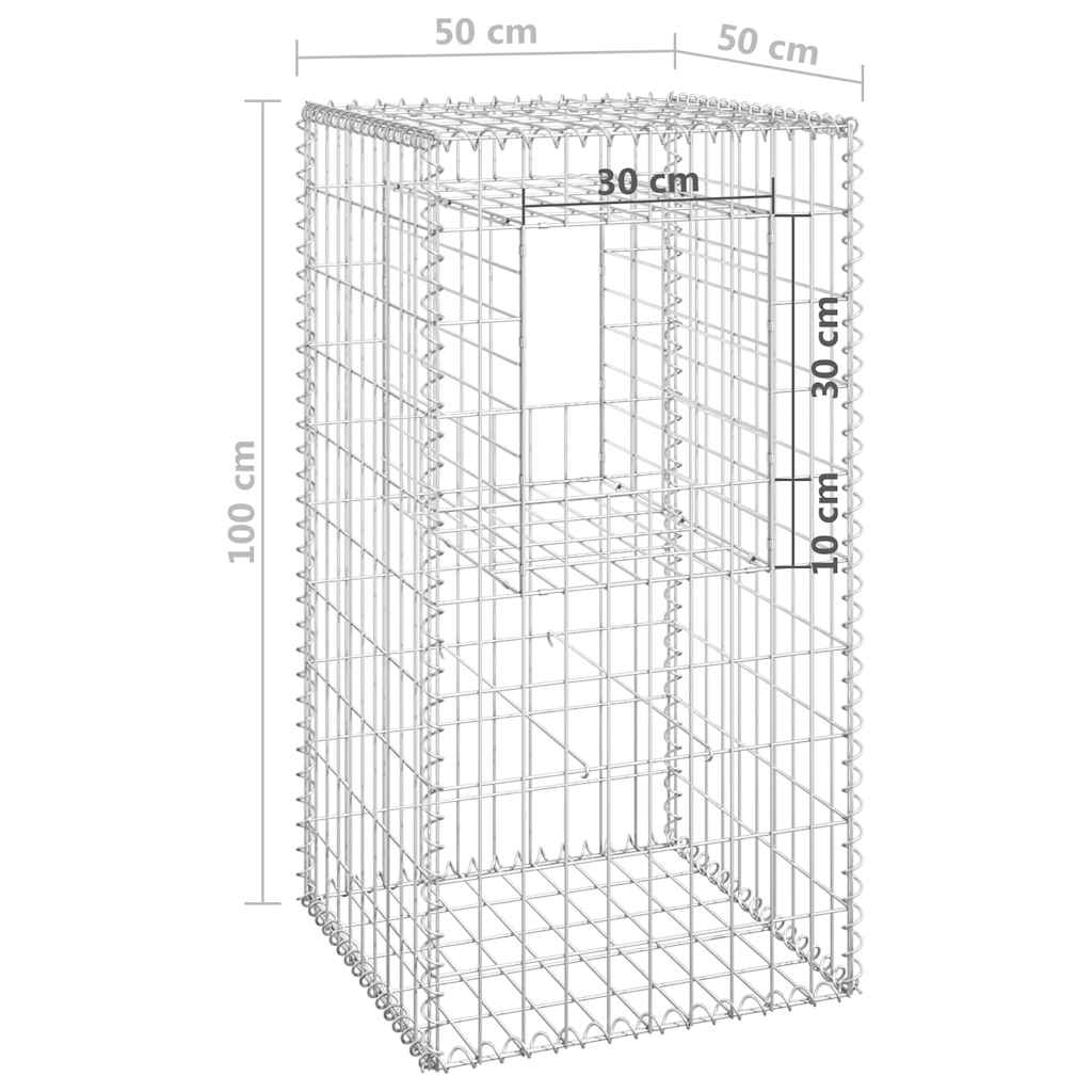 Cesto a Gabbione a Torre 50x50x100 cm in Ferro | homemem39