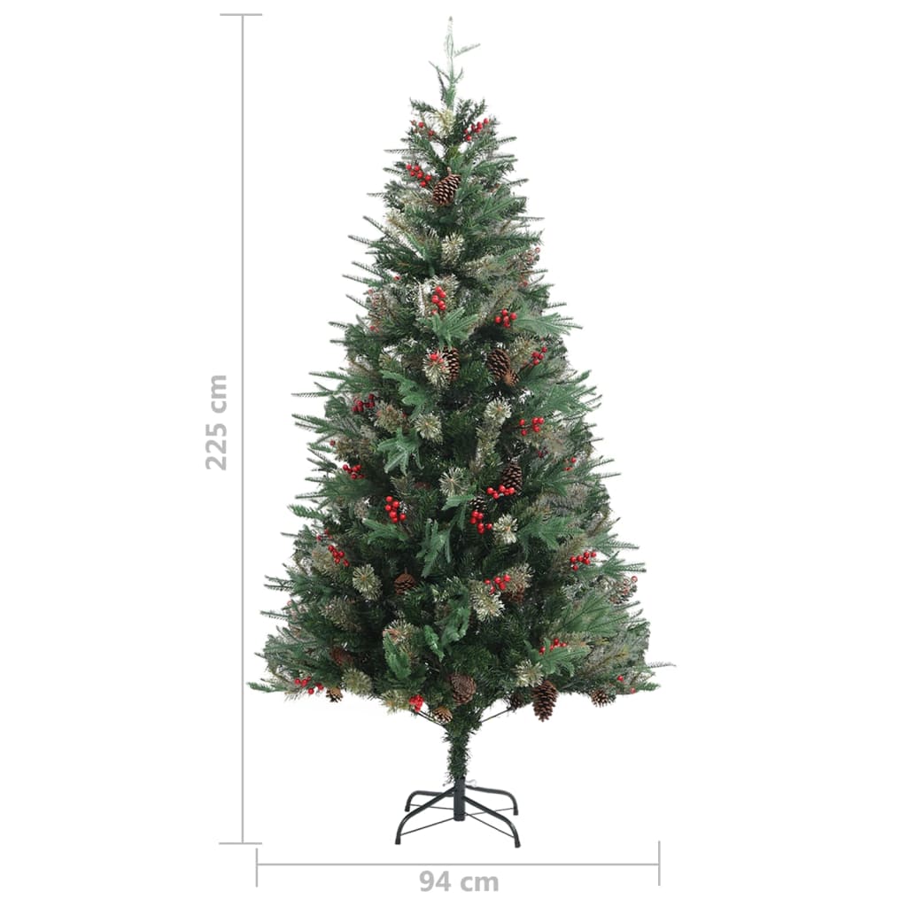 Albero di Natale con Pigne Verde 225 cm in PVC e PE - homemem39
