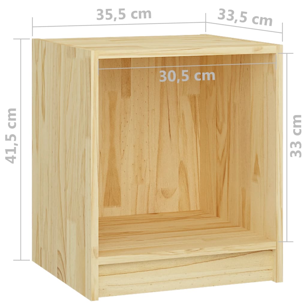 Comodino 35,5x33,5x41,5 cm in Legno Massello di Pino - homemem39