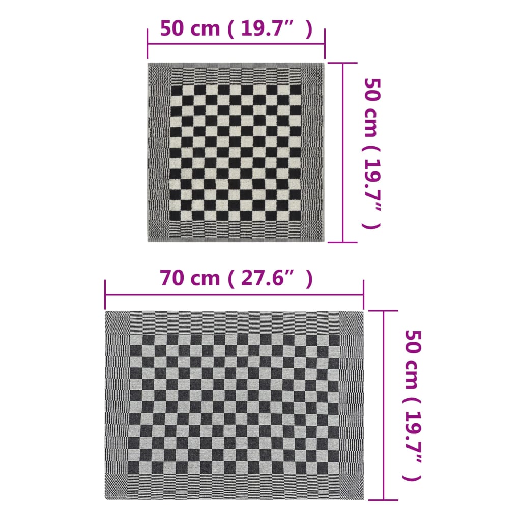 Set Strofinacci 20 pz in Cotone Nero e Bianco - homemem39