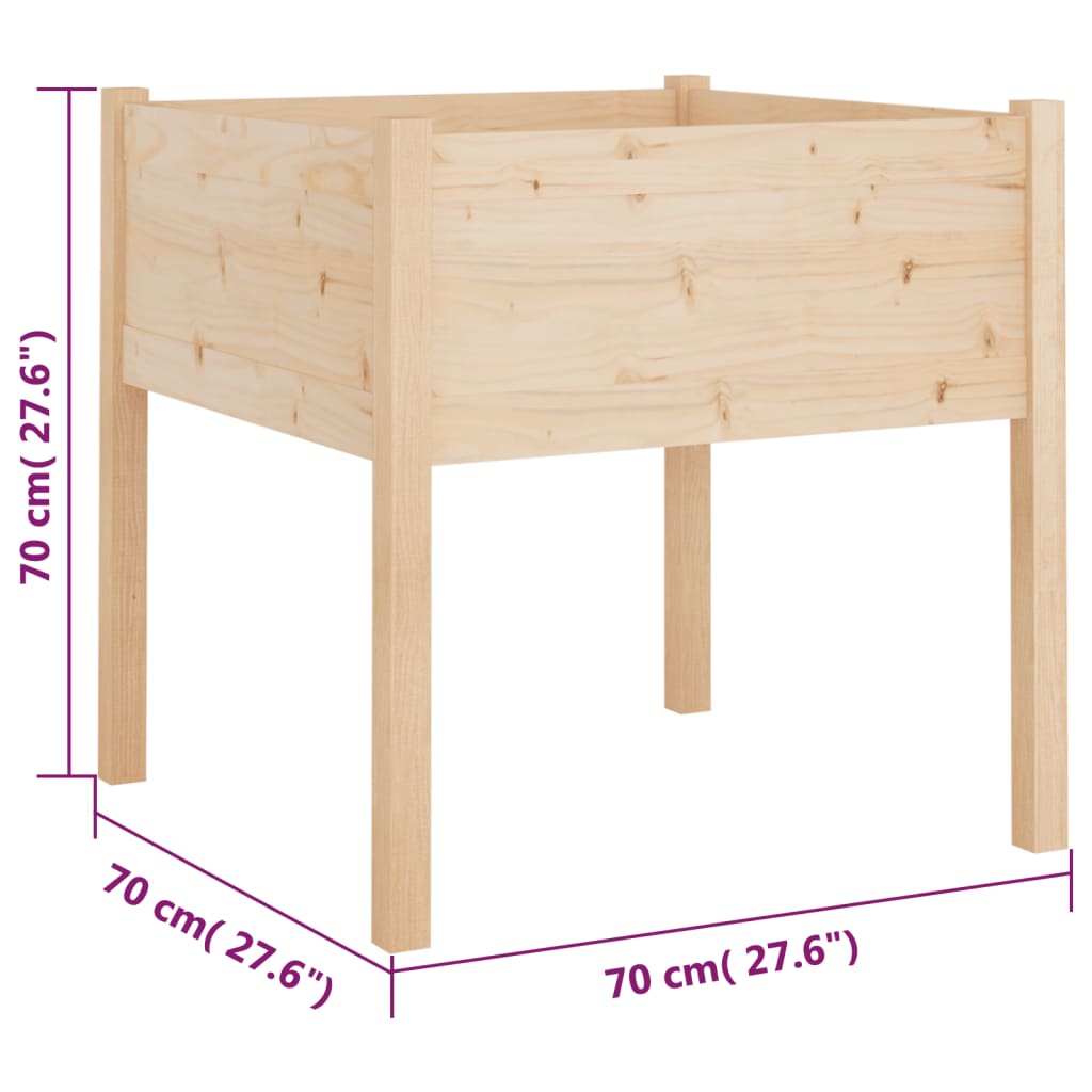 Fioriera da Giardino 70x70x70 cm in Legno Massello di Pino | homemem39