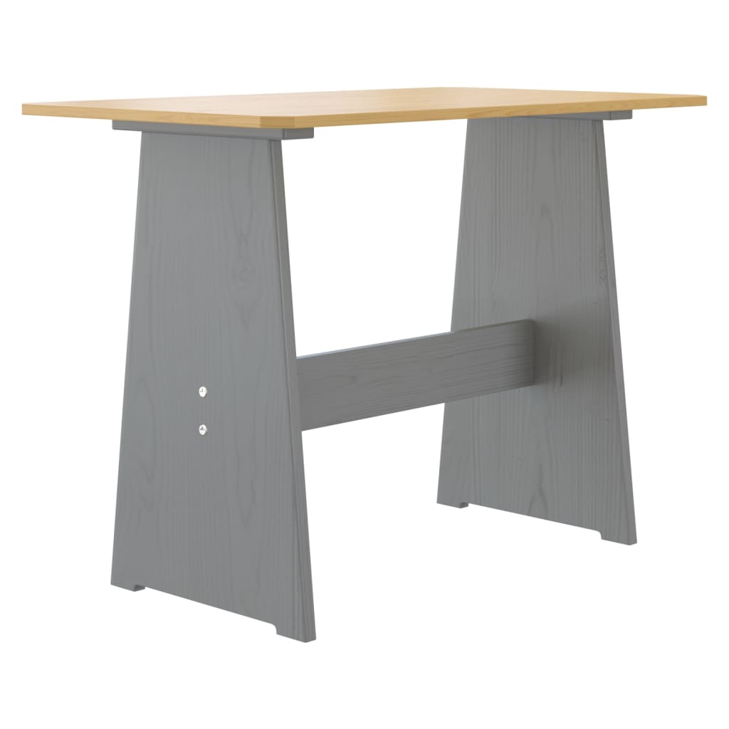 Set da Pranzo 3pz REINE Marrone ambra e Grigio in Legno di Pino - homemem39