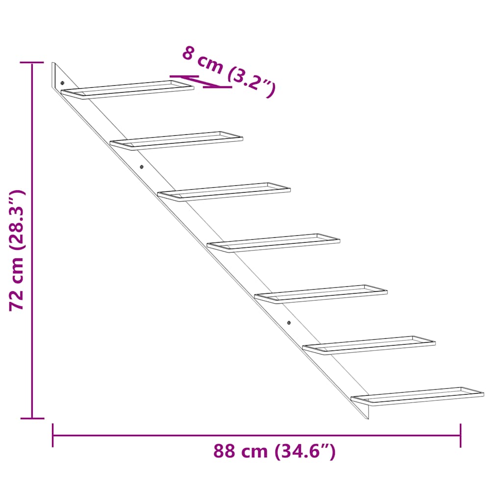 Portavini da Parete per 7 Bottiglie Metallo Bianco