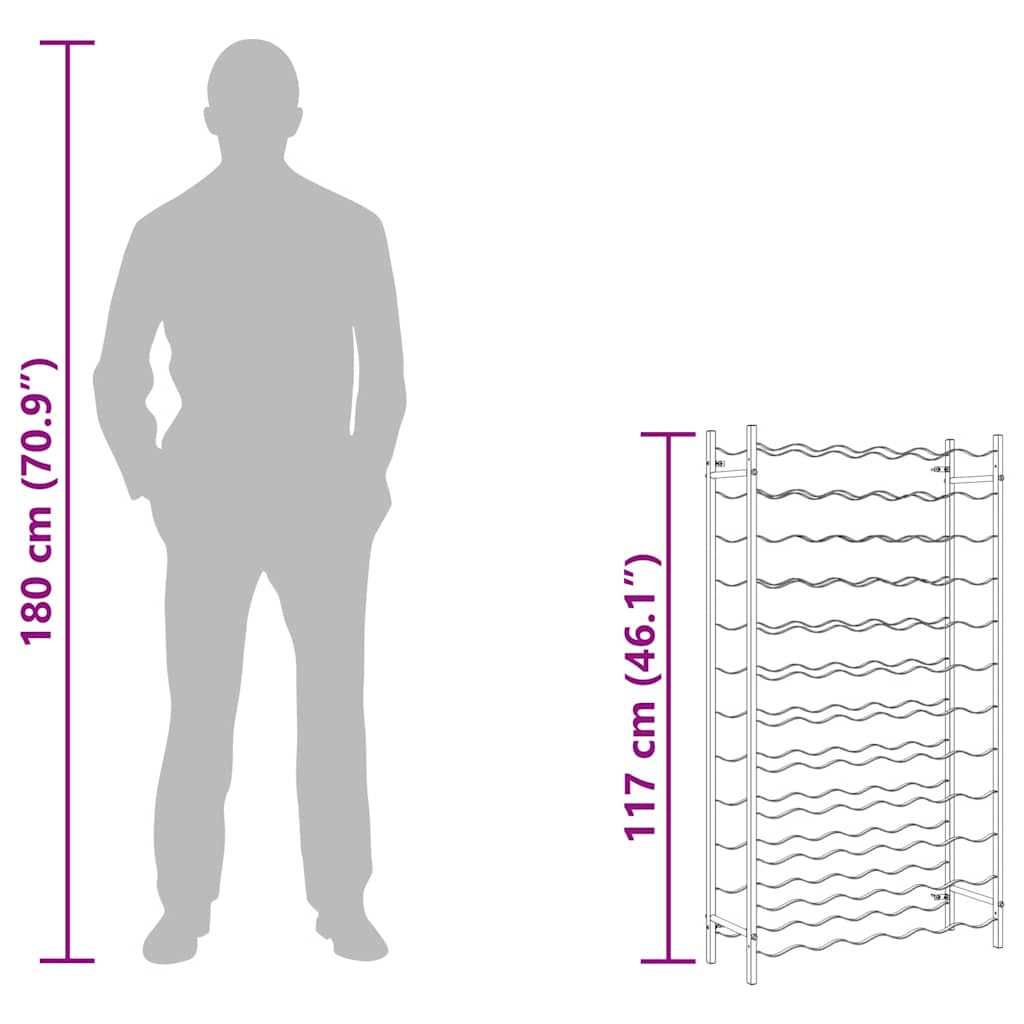 Portabottiglie per 72 Bottiglie Metallo Oro