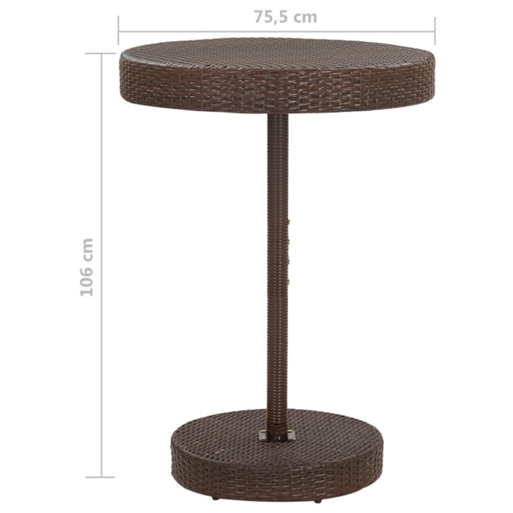 Set da Bar da Giardino 5 pz con Cuscini in Polyrattan Marrone | homemem39
