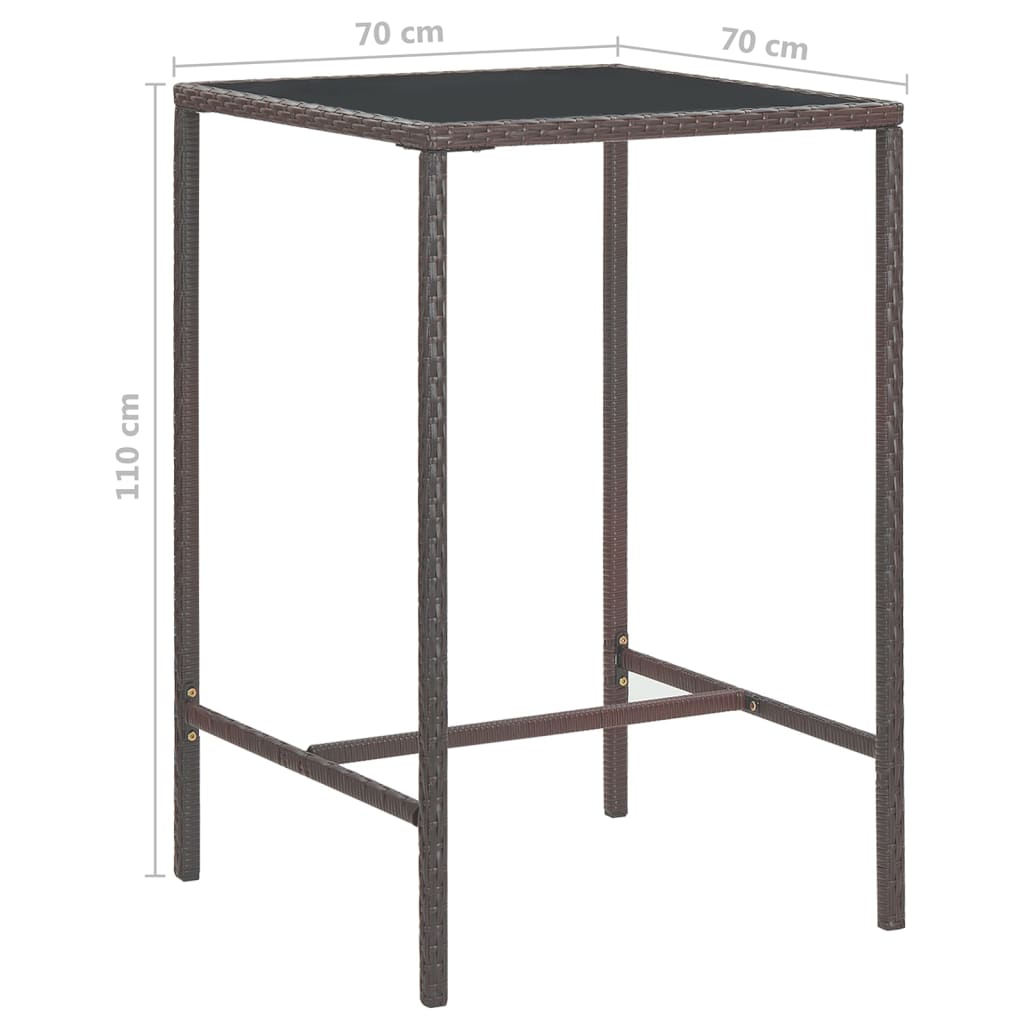 Set da Bar da Giardino 5 pz con Cuscini in Polyrattan Marrone | homemem39