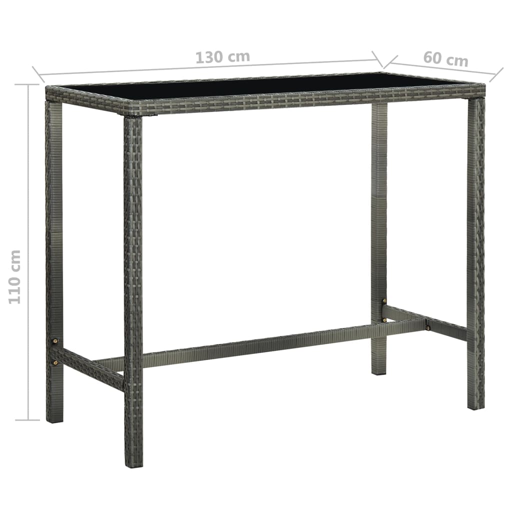 Set da Bar da Giardino 5 pz con Cuscini in Polyrattan Grigio | homemem39
