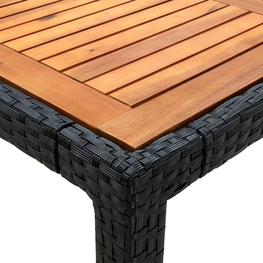 Set da Pranzo da Giardino 9 pz con Cuscini in Polyrattan Nero | homemem39