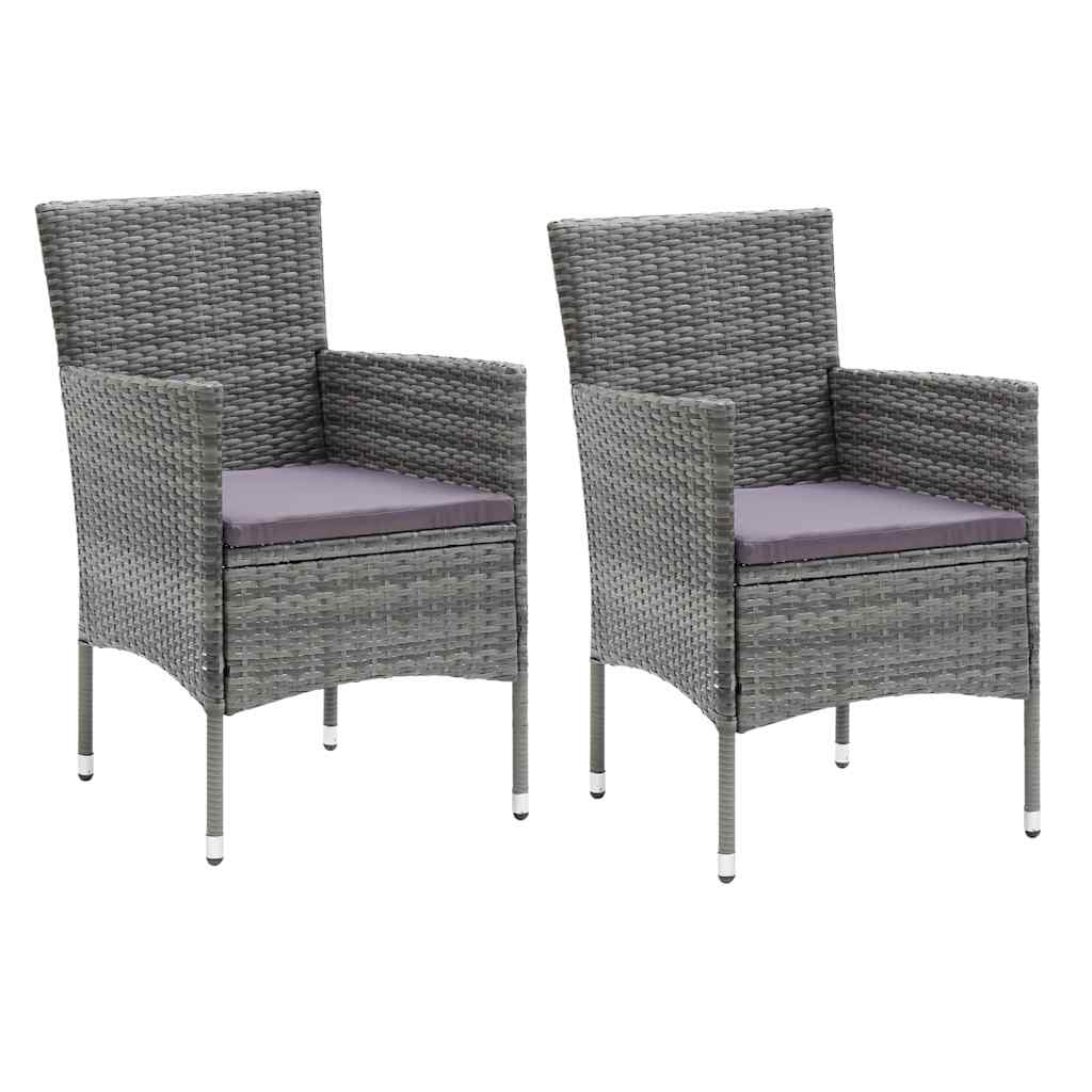 Set da Pranzo per Giardino 3 pz con Cuscini Polyrattan
