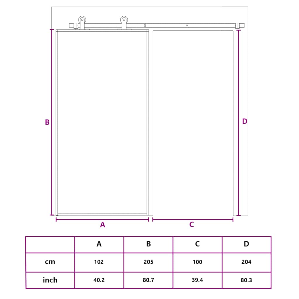 Porta Scorrevole in Vetro ESG e Alluminio 102,5x205 cm Bianca | homemem39