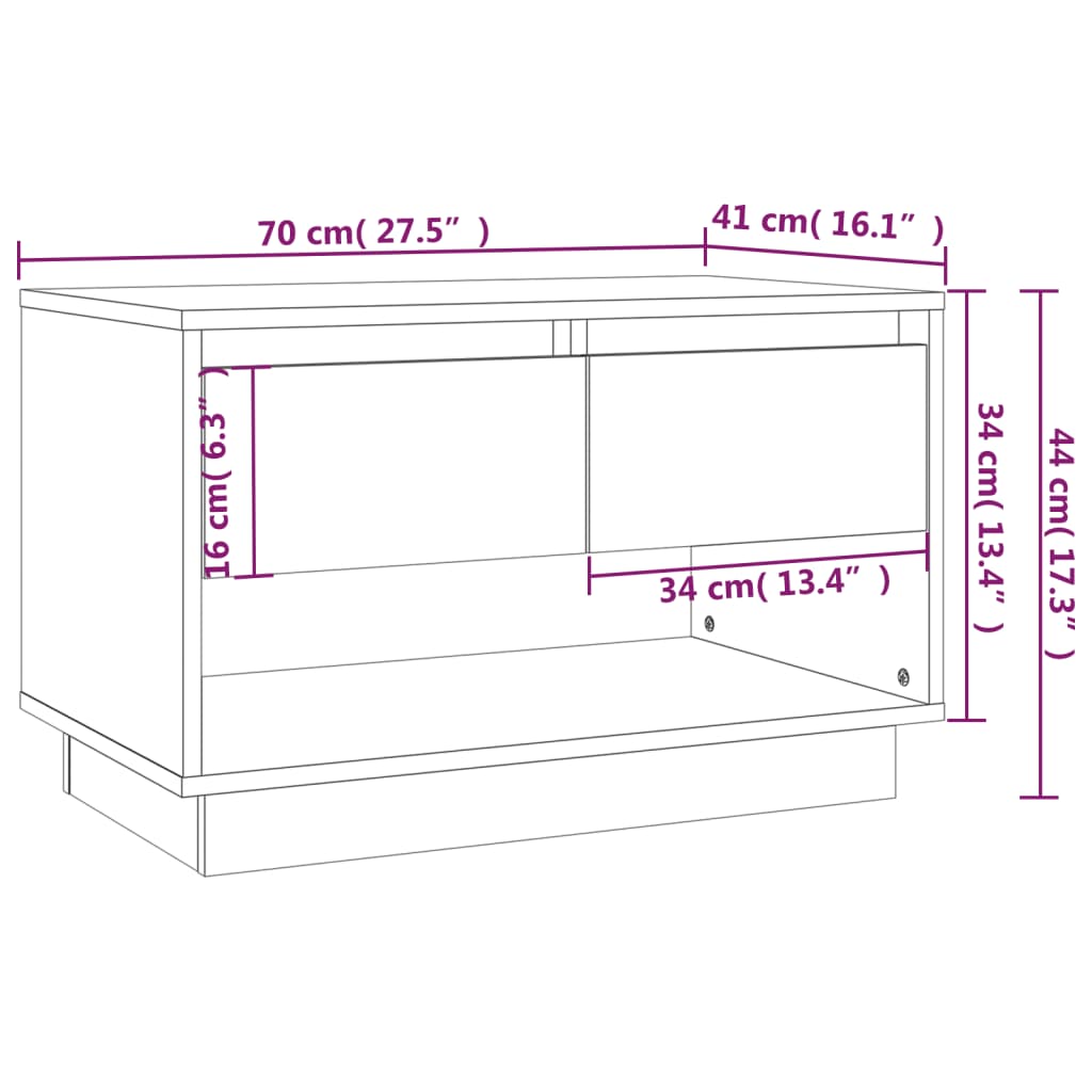 Mobile TV Grigio Cemento 70x41x44 cm in Truciolato | homemem39