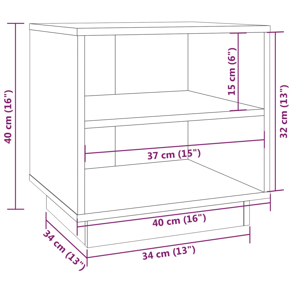 Comodini 2 pz 40x34x40 cm in Legno Massello di Pino | homemem39